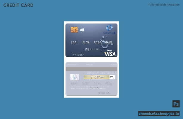Beispielvorschau der usbekischen KDB Bank Visa-Debitkarte